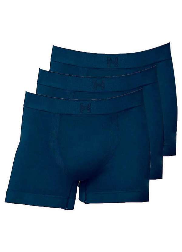 Vista 2 Kit com 3 Cuecas Boxer Hope Smc61020 Azul Hope