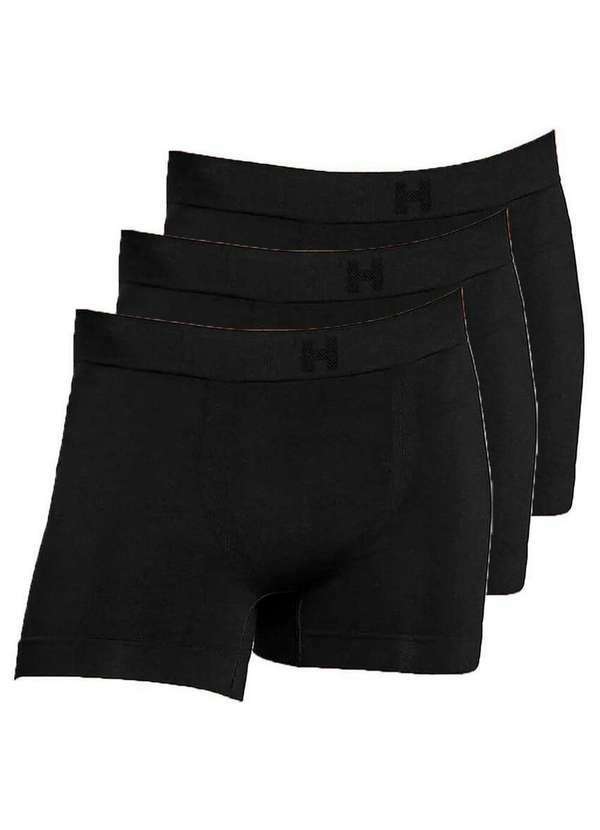 Vista 2 Kit com 3 Cuecas Boxer Hope Smc61020 Preto Hope