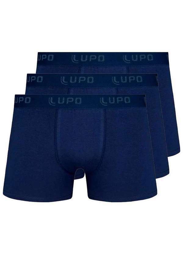Kit com 3 Cuecas Boxer Lupo 615-002 Marinho