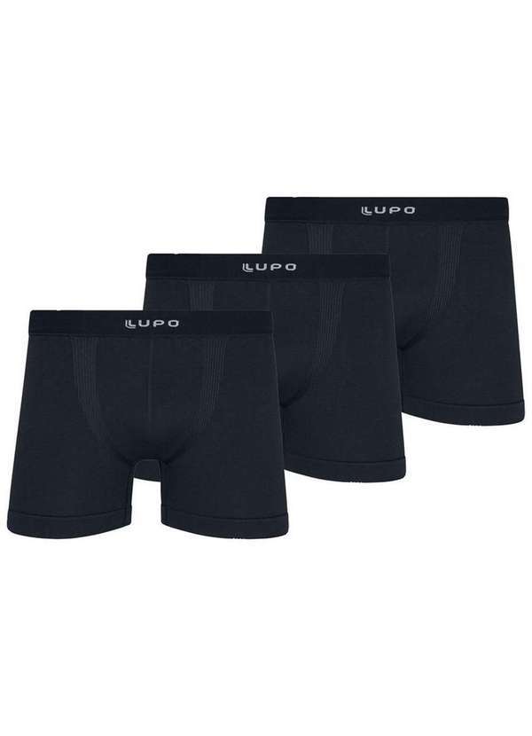 Vista 2 Kit com 3 Cuecas Boxer Lupo 661-001 8870-Grafite Lupo