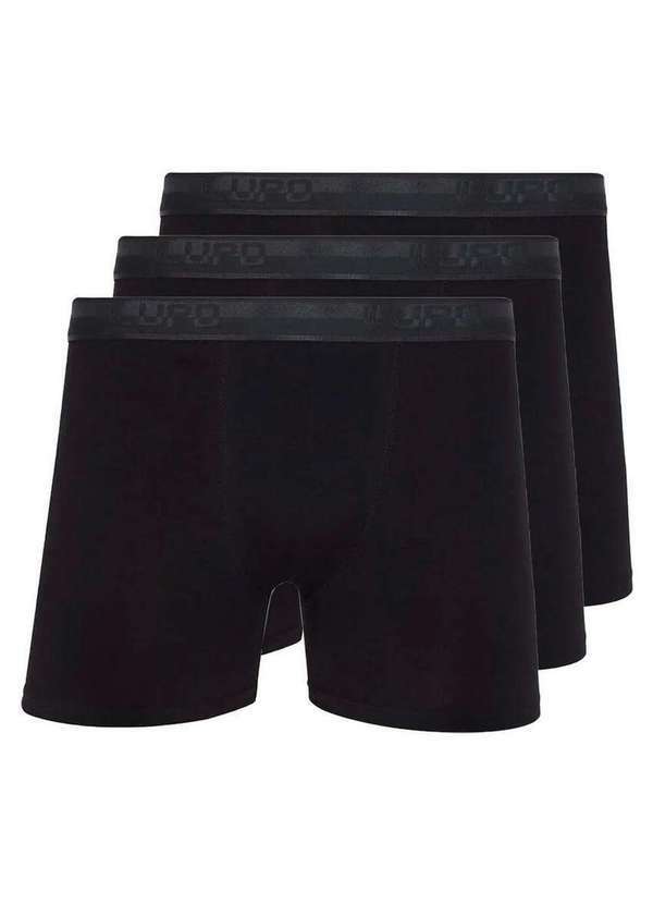 Kit com 3 Cuecas Boxer Lupo 784-017 Preto