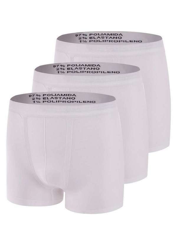 Kit com 3 Cuecas Boxer Trifil 4620 Branco