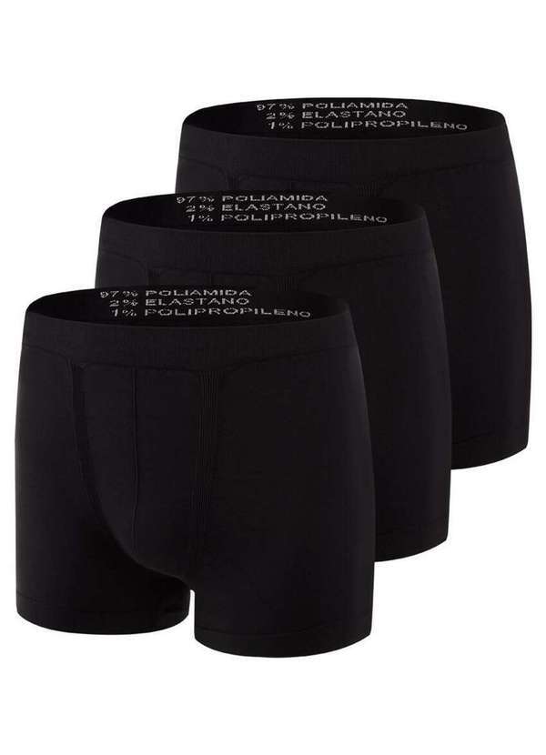 Vista 2 Kit com 3 Cuecas Boxer Trifil 4620 Preto TRIFIL