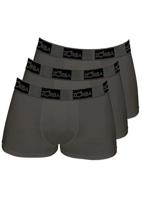Kit com 3 Cuecas Boxer Zorba 717 Chumbo