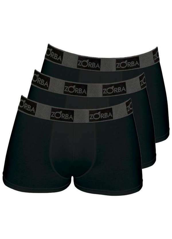 Kit com 3 Cuecas Boxer Zorba 717 Preto