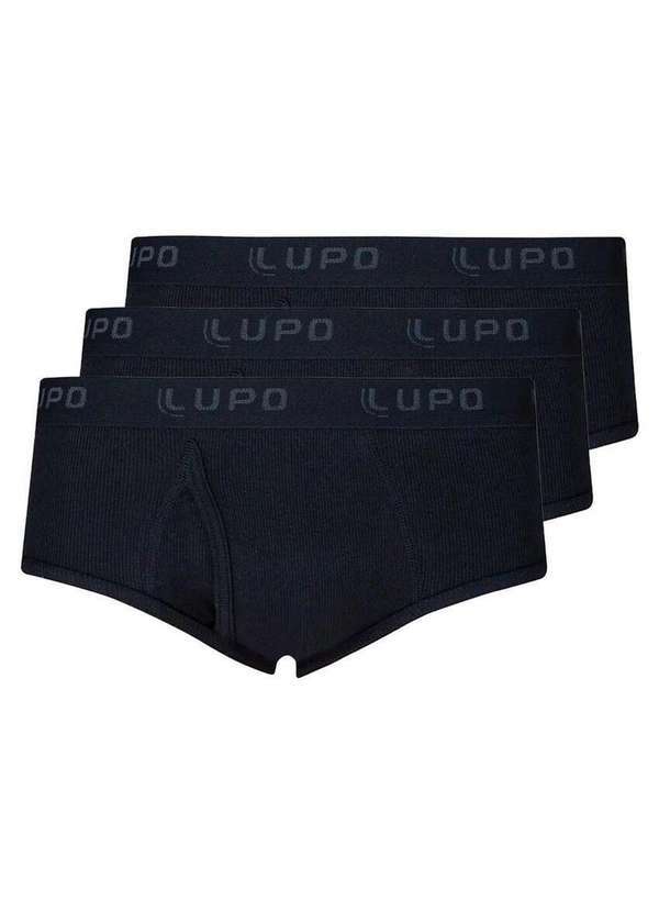 Vista 2 Kit com 3 Cuecas Slip Lupo com Abertura 546-002 Preto Lupo