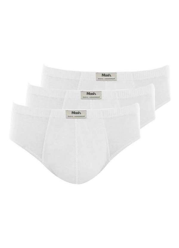 Kit com 3 Cuecas Slip Mash 074.58 Branco