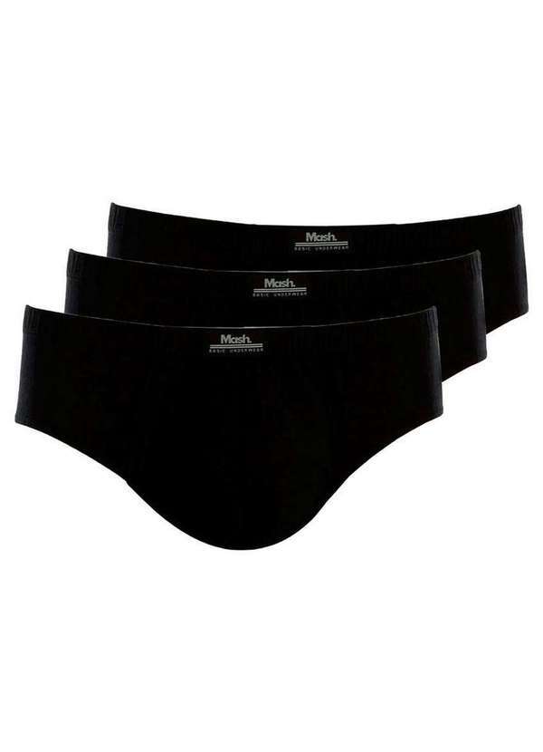 Kit com 3 Cuecas Slip Mash 074.58 Preto