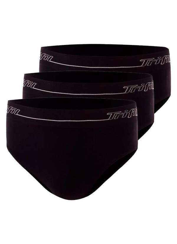 Kit com 3 Cuecas Slip Trifil 0543 Preto