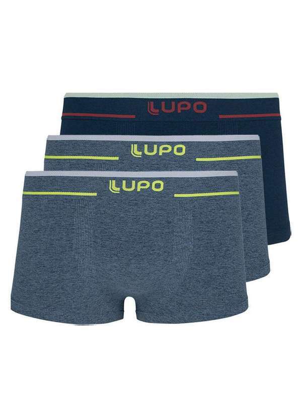 Kit com 3 Cuecas Sunga Lupo 526-001 Azul-Marinho