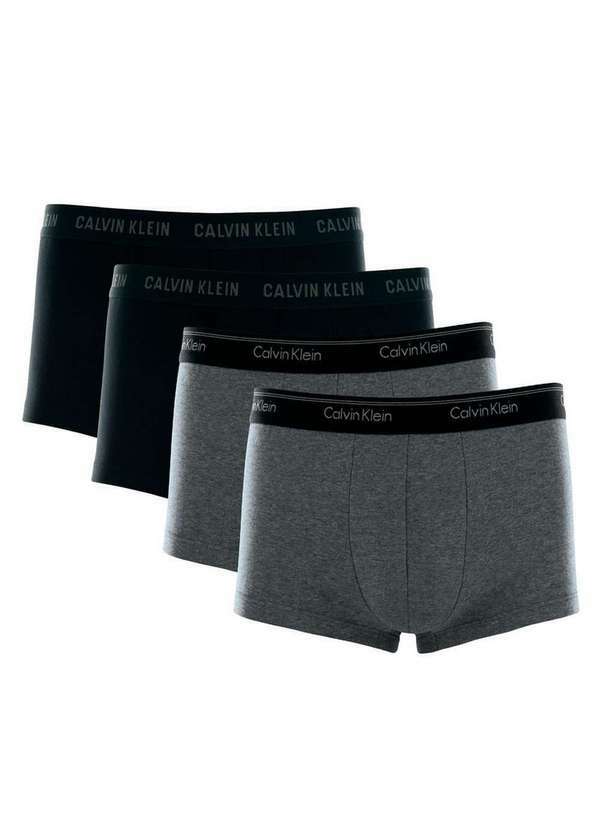 Vista 2 Kit com 4 Cuecas Boxer Calvin Klein C11.07 Cz06-Chumbo-Preto Calvin Klein