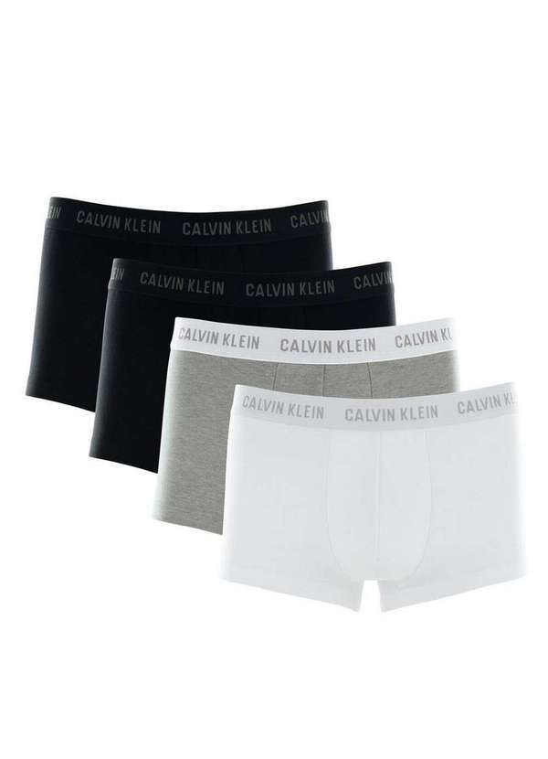Vista 2 Kit com 4 Cuecas Boxer Calvin Klein C11.07 Pt00-Preto-Preto-Cinza-Branco Calvin Klein