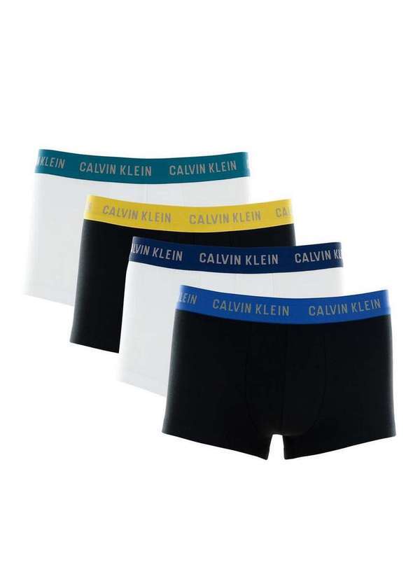 Vista 2 Kit com 4 Cuecas Boxer Calvin Klein C11.07 St00-Branco-Branco-Preto-Preto Calvin Klein