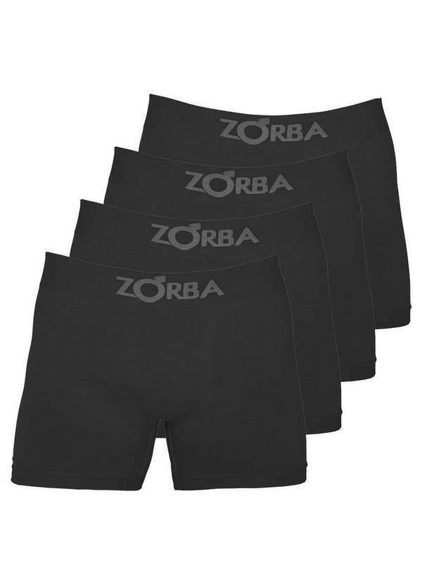 Vista 2 Kit com 4 Cuecas Boxer Zorba 781 Preto Zorba