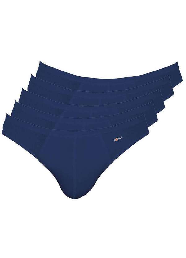 Vista 2 Kit com 5 Cuecas Slip Zorba 772 Marinho Zorba