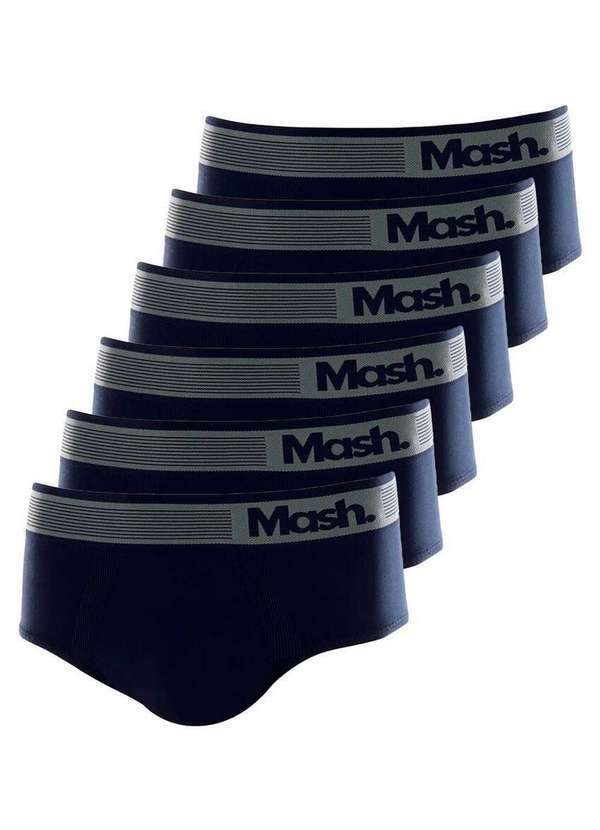 Kit com 6 Cueca Slip Mash 713.02 Branco