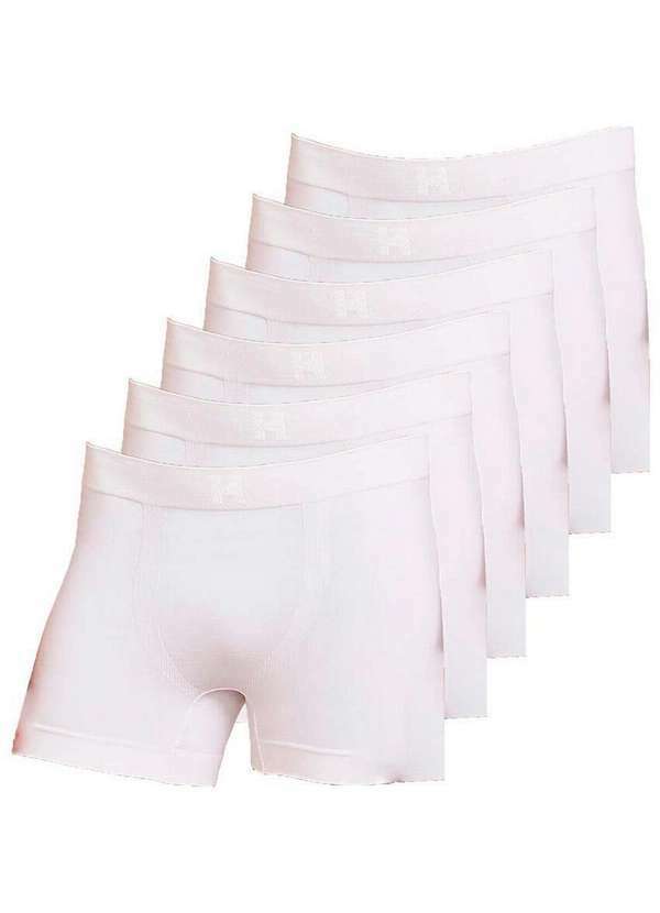 Vista 2 Kit com 6 Cuecas Boxer Hope Smc61020 Branco Hope
