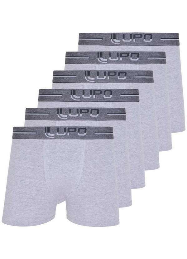Kit com 6 Cuecas Boxer Lupo 784-016 Cinza