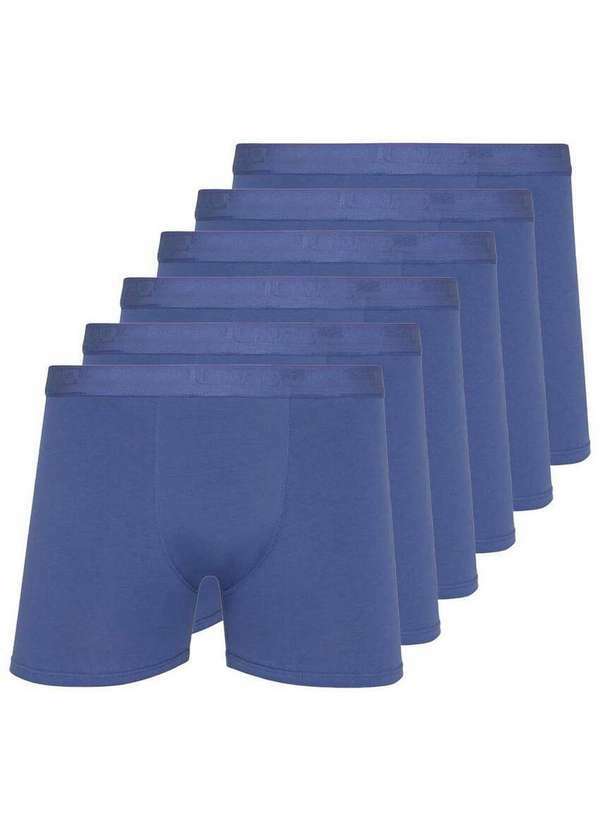 Kit com 6 Cuecas Boxer Lupo 784-017 Azul