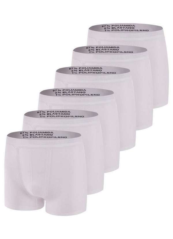 Kit com 6 Cuecas Boxer Trifil 4620 Branco
