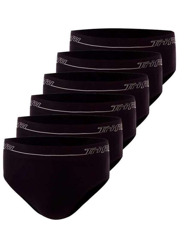 Kit com 6 Cuecas Slip Trifil 0543 Preto