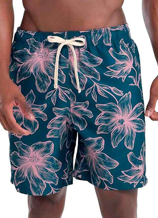 Vista 2 Shorts Masculino Praia Mash 611.42 Az08-Azul-Marinho MASH