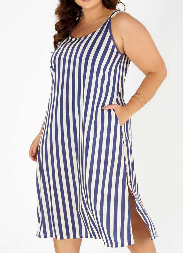 Vestido Saída Banho de Mar 624.903 Azul Plus Size
