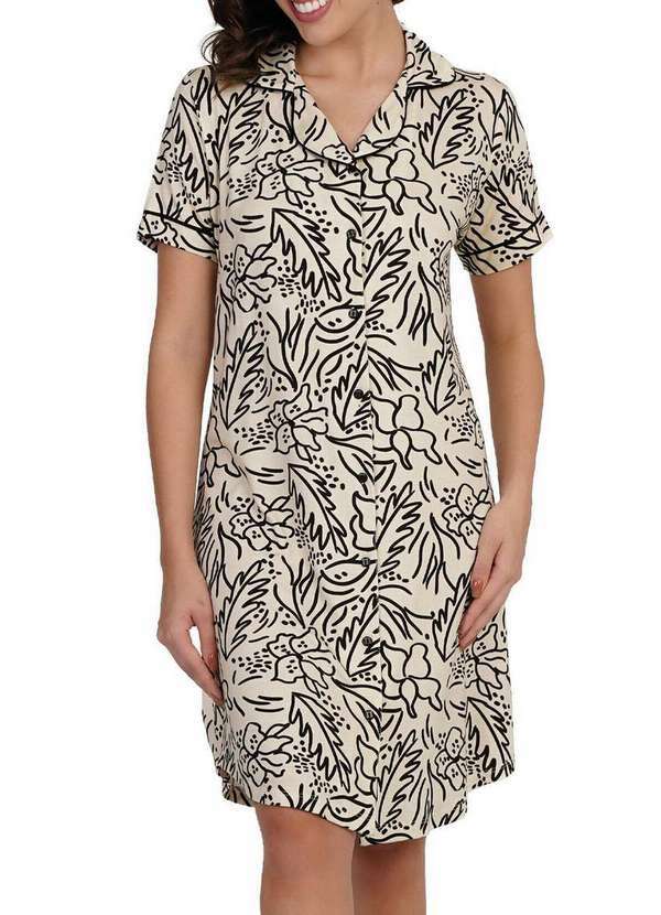 Camisola Feminina Curta com Abertura Podiun 256136