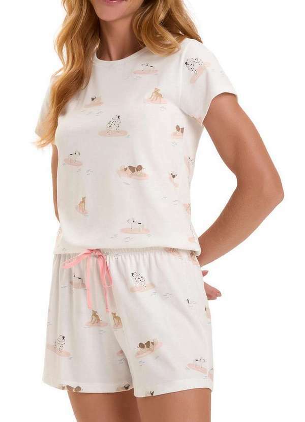 Pijama Feminino Curto Branco