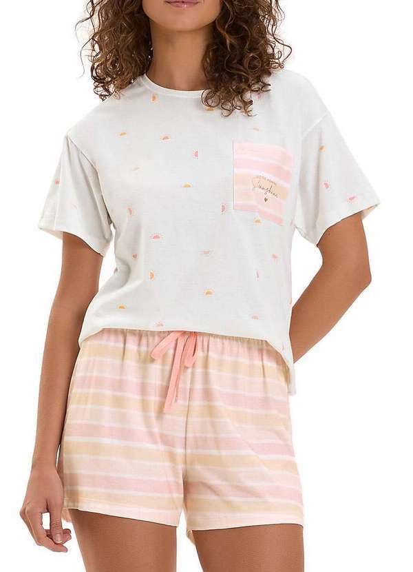 Pijama Feminino Curto Branco