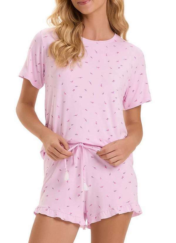 Vista 2 Pijama Feminino Curto Cor com Amor 2010962 Rosa Cor com Amor