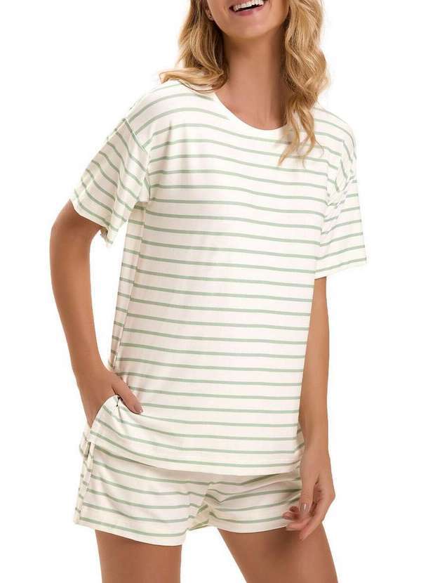 Pijama Feminino Curto Branco