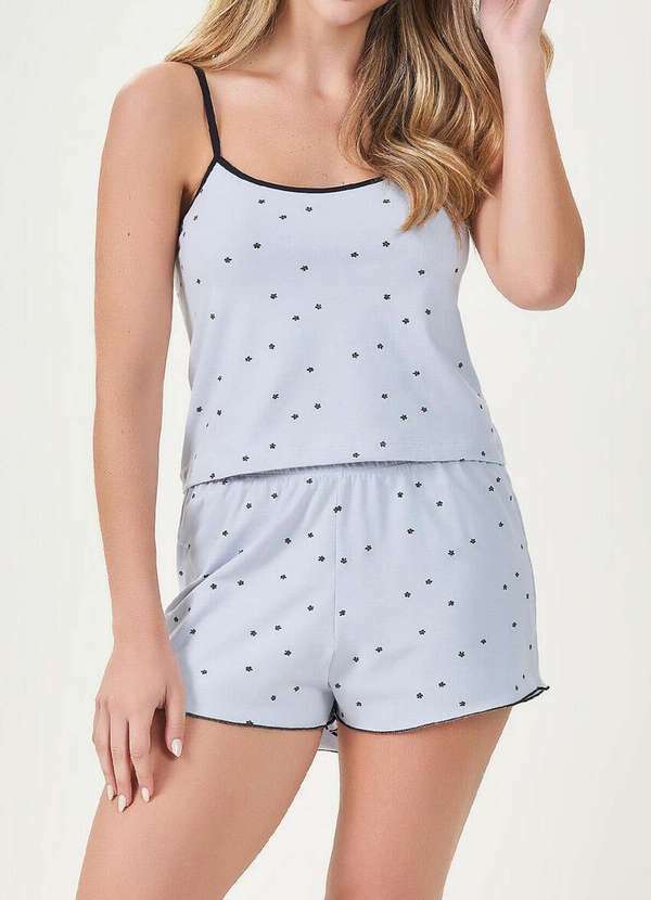 Vista 2 Pijama Feminino Curto Espaço Pijama 4010005 Azul Espaço Pijama
