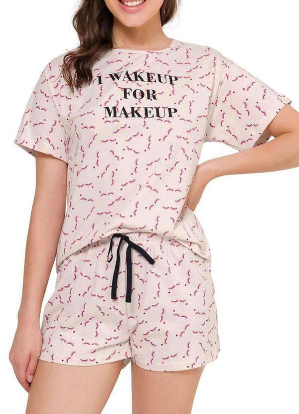 Vista 2 Pijama Feminino Curto Espaço Pijama 4010121 Rosa Espaço Pijama