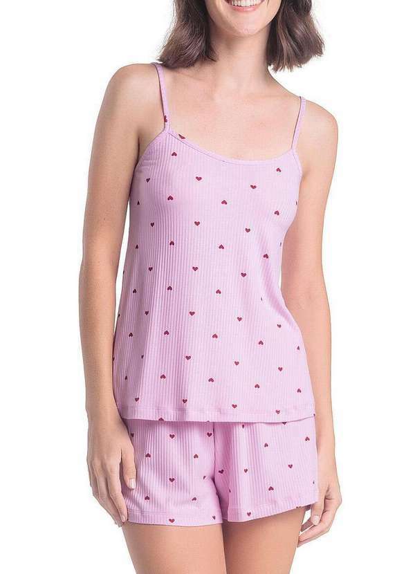 Vista 2 Pijama Feminino Curto Espaço Pijama 4010325 Rosa Espaço Pijama
