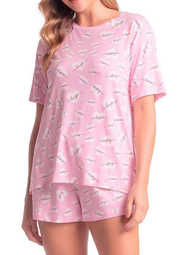Vista 2 Pijama Feminino Curto Espaço Pijama 4010331 Rosa Espaço Pijama