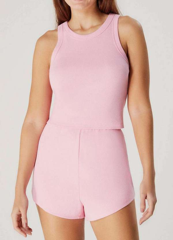 Vista 2 Pijama Feminino Curto Hering 7ckr Kqn-Rosa-Claro Hering