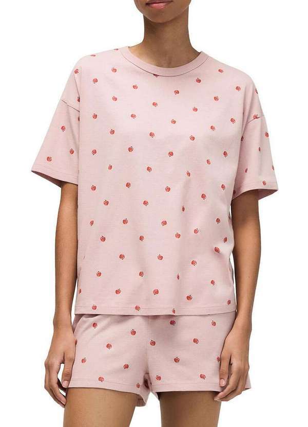 Vista 2 Pijama Feminino Curto Hering 7cmv 2l-Rosa-Claro Hering