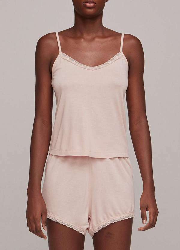 Pijama Feminino Curto Hering Rosa