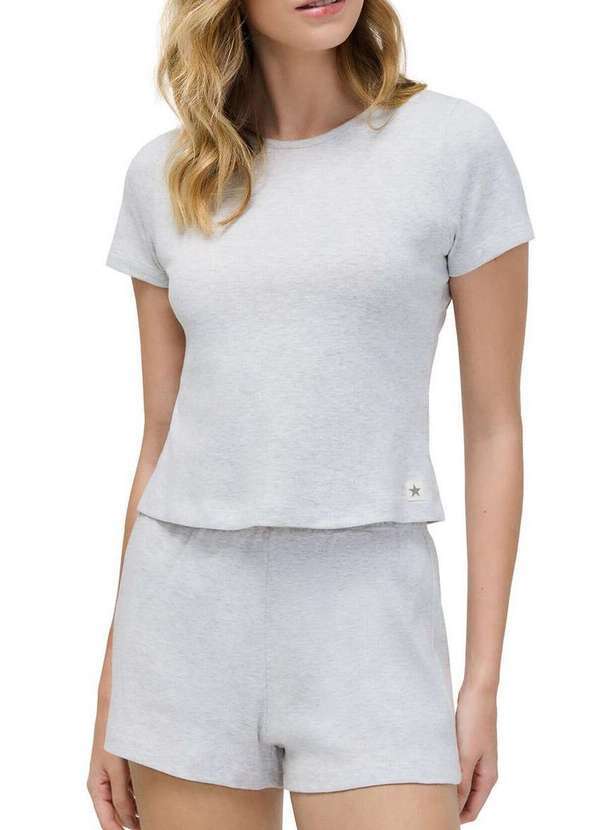 Pijama Feminino Curto Hering Branco 7cxx