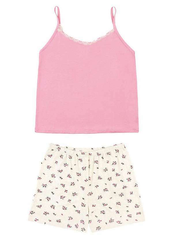 Vista 2 Pijama Feminino Curto Malwee 1000133171 Z2183-Rosa-Floral Malwee