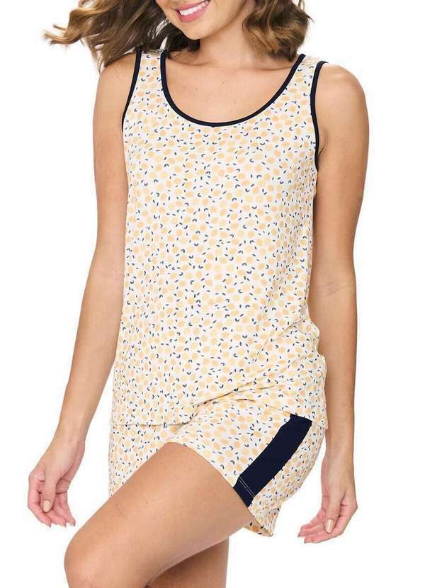 Pijama Feminino Curto Podiun 255095 345-Lima-Limão