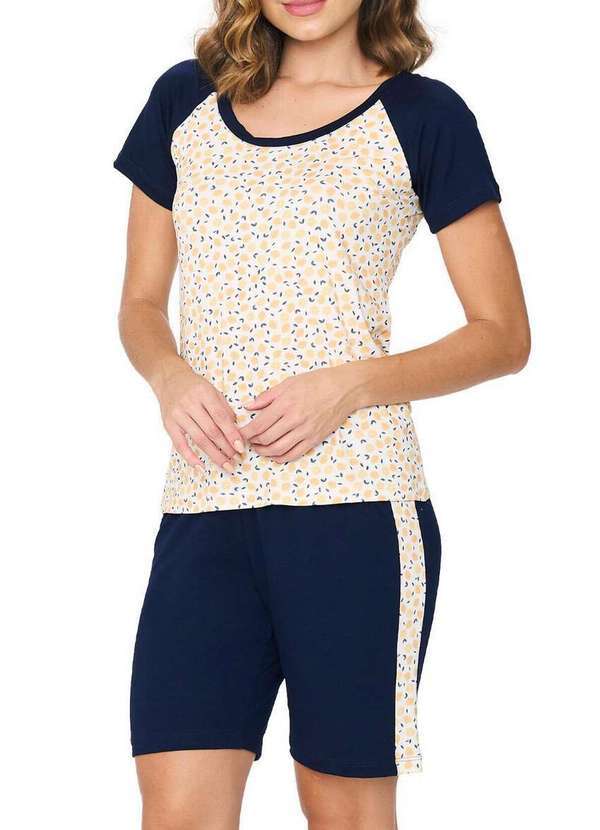 Vista 2 Pijama Feminino Curto Podiun 255096 345-Lima-Limão Podiun