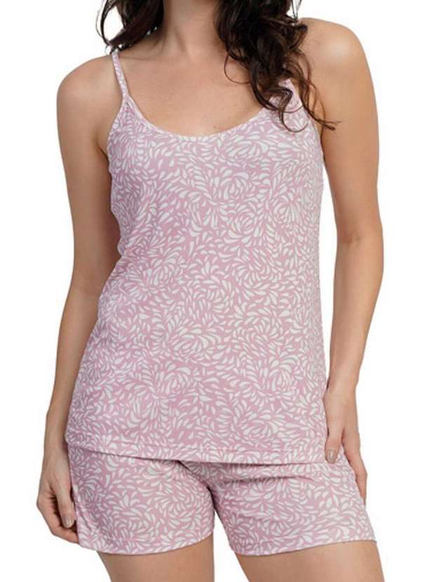 Pijama Feminino Curto Podiun Rosa