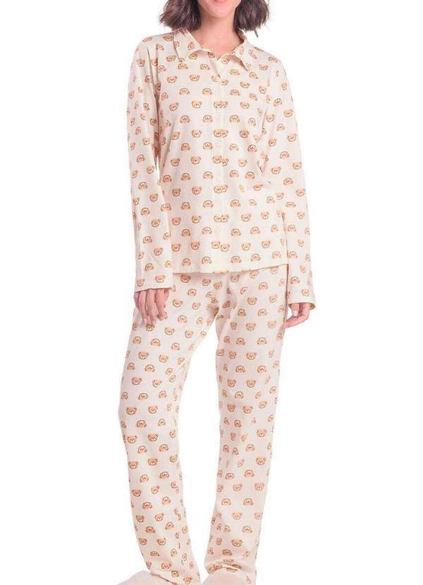 Pijama Feminino Longo com Abertura Espaço Pijama 4010093