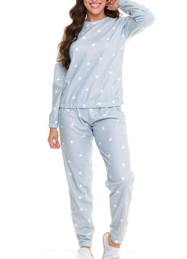 Vista 2 Pijama Feminino Longo Daisydays 26.38.0005 Azul Daisydays