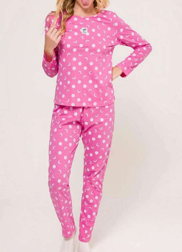 Pijama Feminino Longo Espaço Pijama Rosa