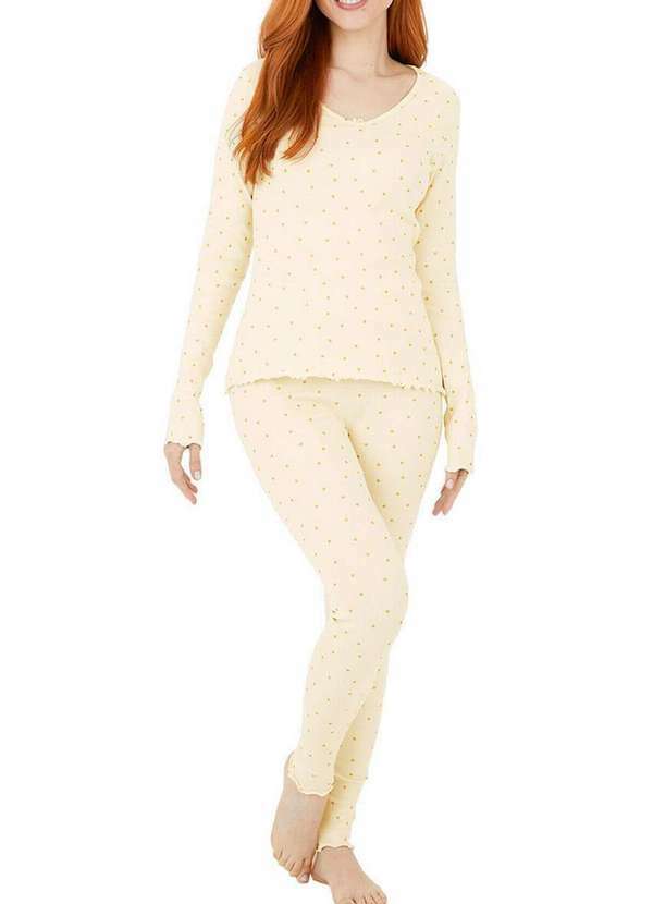 Vista 2 Pijama Feminino Longo Malwee 1000128770 Dq92a-Bege Malwee