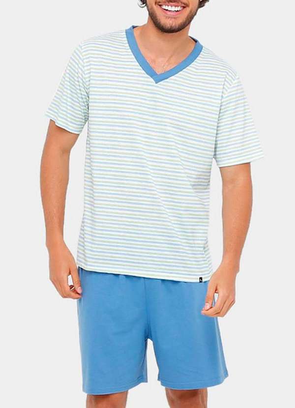 Pijama Masculino Curto Lupo 28021-001 2560-Azul