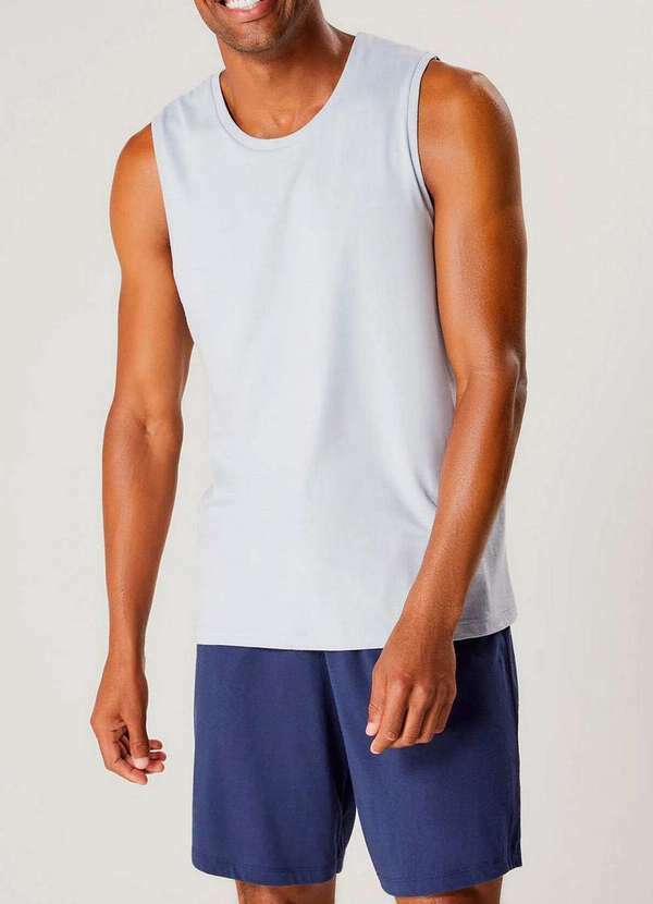 Vista 2 Pijama Masculino Curto Hering 7ata Az5-Azul-Claro Hering
